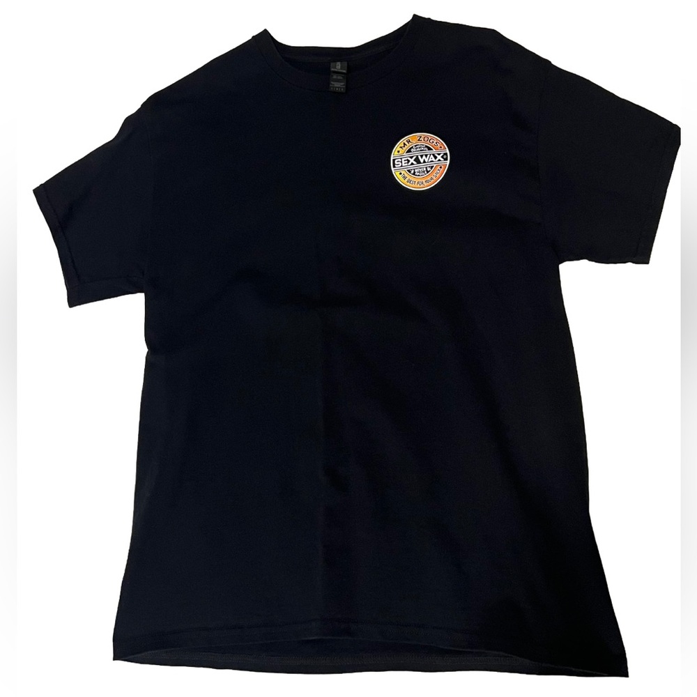 Sex wax, surfing brand men's medium Black T-Shirt with Logo